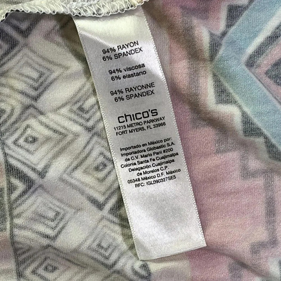 Chicos Floral Aztec Colorful Boho Hippie Stretchy Printed Maxi Dress Size 0 NWT - Picture 7 of 12